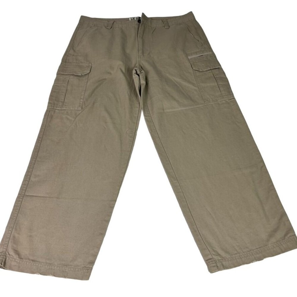 Plugg Cargo Pants Mens 38x30 Khaki Safari Straight Leg